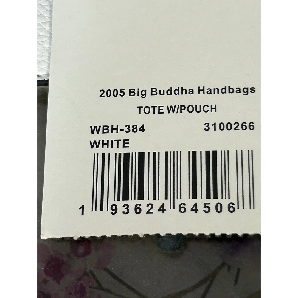 Big Buddha white floral tote bag gold-tone Hardware New Small Pouch Included